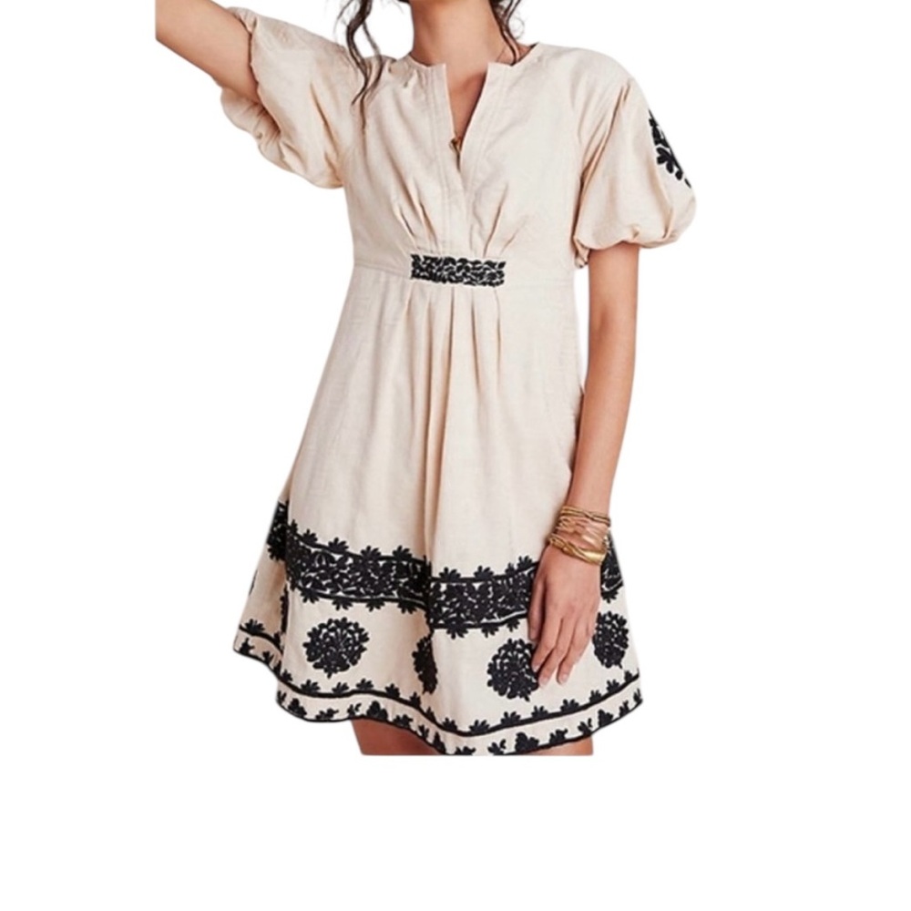 Anthropologie Orla Embroidered Mini Dress Boho - Picture 10 of 10